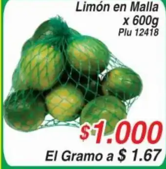 La Gran Colombia Limon en Malla x 600g oferta