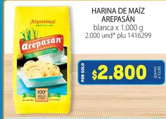 Colsubsidio Harina de maíz arepasan blanca 1000g oferta