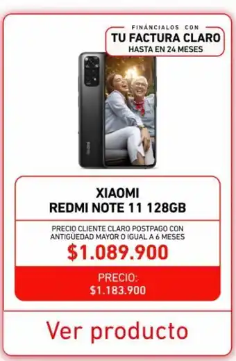 Claro Xiaomi redmi note 11 128gb oferta