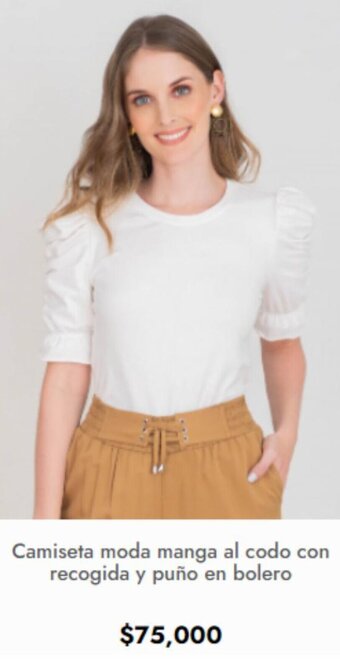 Unipunto Camiseta Moda Manga al Codo con Recogida y Puño en Bolero oferta