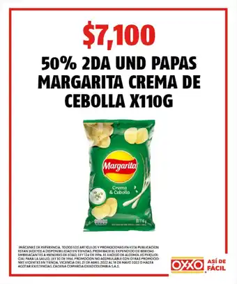 Oxxo 50% 2DA Und Papas Margarita Crema De Cebolla x 110g oferta