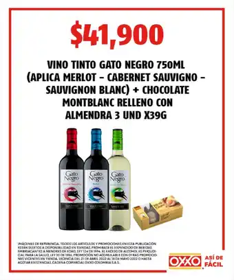 Oxxo Vino Tinto Gato Negro 750ml oferta