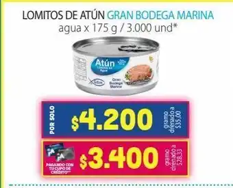 Colsubsidio Lomitos de atún gran bodega marina agua x 175 g oferta