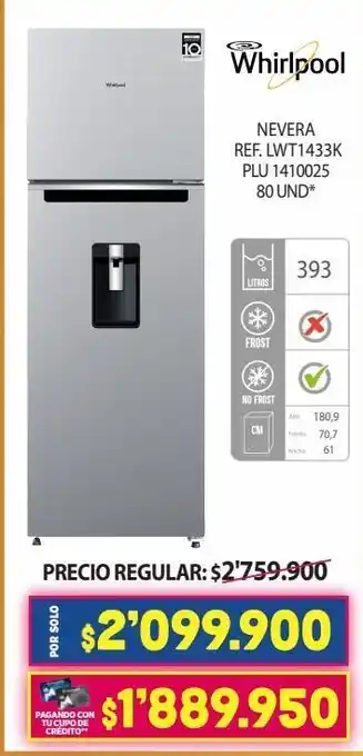Colsubsidio Nevera whirlpool oferta