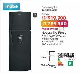 Metro Nevera no frost mabe oferta