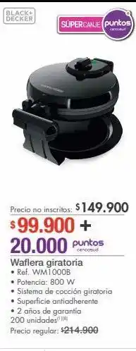 Metro Waflera giratoria black & decker oferta