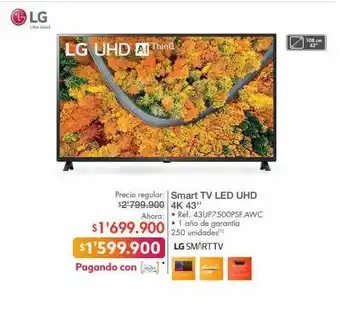 Metro Smart tv led uhd 4k 43'' lg oferta