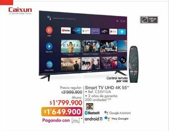 Metro Smart tv uhd 4k 55'' caixun oferta