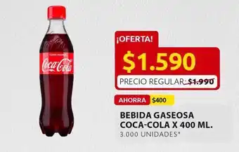 Ara Gaseosa coca cola x 400ml oferta
