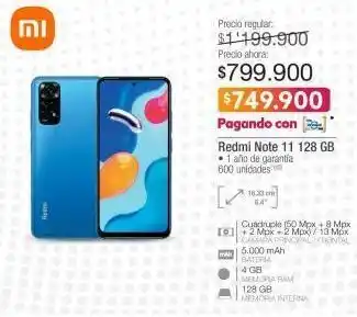 Jumbo Redmi note 11 128 gb xiaomi oferta