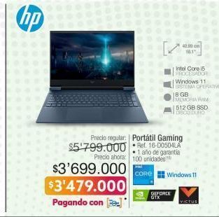 Jumbo Computador portátil gaming hp oferta