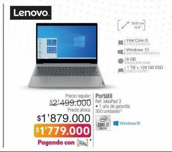 Jumbo Computador portátil lenovo oferta