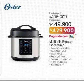 Jumbo Multi olla express bioceramic oster oferta