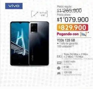 Jumbo Y33s 128 gb vivo oferta