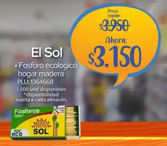 Super Inter El Sol Fosforo Ecologico Hogar Madera oferta