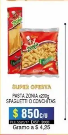 Surtifamiliar Pasta Zonia x 200g Spagueti o Conchitas oferta