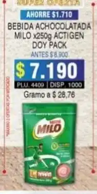 Bebida Achocolatada Milo x 250g Actigen Doy Pack
