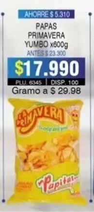 Surtifamiliar Papas Primavera Yumbo x 600g oferta