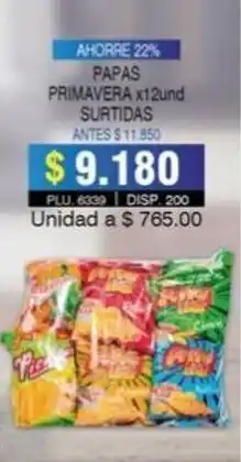 Surtifamiliar Papas Primavera x 12 und Surtidas oferta