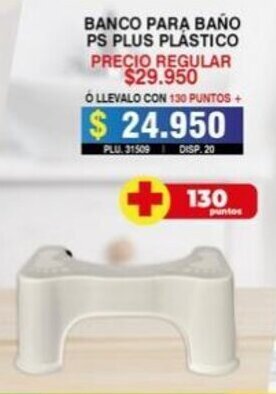 Banco para Bano PS Plus Plastico