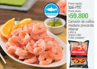 Jumbo Camarón de cultivo mediano precocido vitamar x 650 g oferta