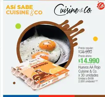 Jumbo Huevos aa rojo cuisine & co. x 30 unidades oferta