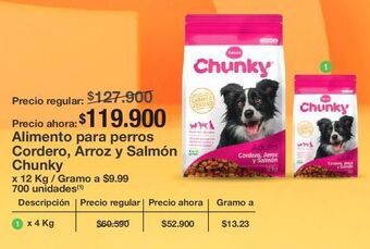 Jumbo Alimento para perros cordero, arroz y salmón chunky x 12 kg oferta