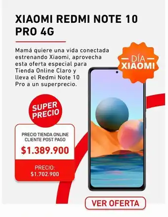 Claro Celulares xiaomi redmi note 10 pro 4g oferta