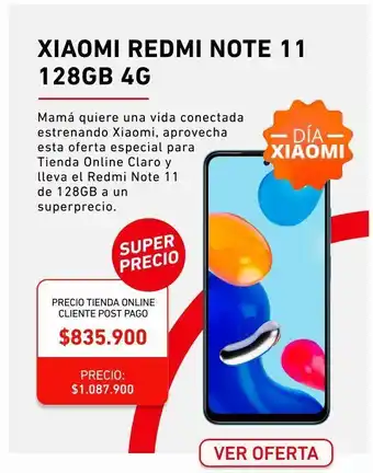 Claro Celulares xiaomi redmi note 11 128gb 4g oferta