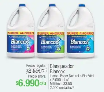 Jumbo Blanqueador blancox limón, poder natural o flor vital x 2.000 ml c/u oferta