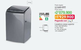Jumbo Lavadora carga superior whirlpool oferta