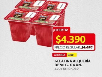 Ara Gelatina alqueria de 90 g x 4 un oferta