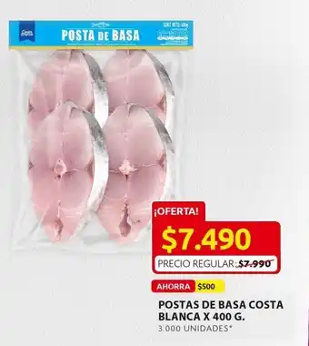 Ara Postas de basa costa blanca x 400 g oferta