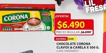 Ara Chocolate corona clavos & canela x 500 g oferta