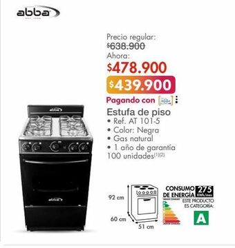 Metro Estufa de piso abba oferta