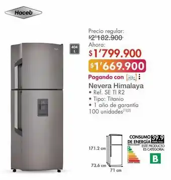 Metro Nevera himalaya haceb 404l oferta