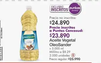 Metro Aceite vegetal oleo sander x 3000ml oferta