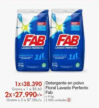 Metro Detergente en polvo floral lavado perfecto fab 4kg oferta