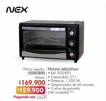 Metro Horno eléctrico nex 27l oferta