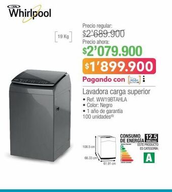Jumbo Lavadora whirlpool oferta