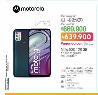 Jumbo Moto g20 128 gb oferta