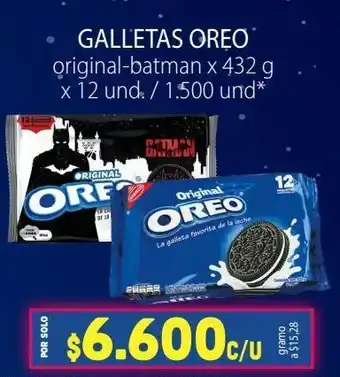 Colsubsidio Galletas oreo orifginal-batman x 432g x 12und oferta