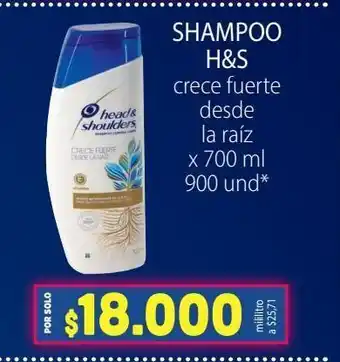 Colsubsidio Shampoo head & shoulders crece fuerte desde la raiz x 700ml oferta