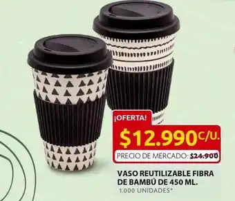 Ara Vaso reutilizable fibra de bambú de 450ml smukee oferta