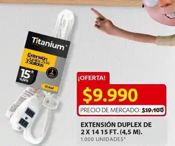 Ara Extensión duplex titanium de 2 x 14, 4.5m oferta