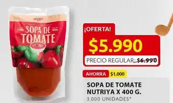 Ara Sopa de tomate nutriya x 400g oferta