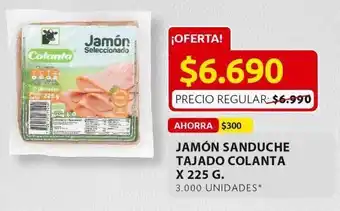 Ara Jamón sanduche tajado colanta x 225g oferta