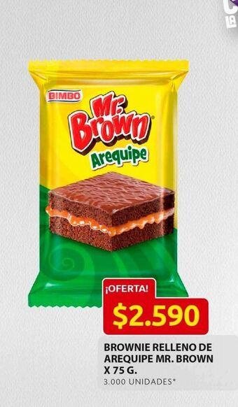 Ara Brownie relleno de arequipe mr. brown x 75g oferta