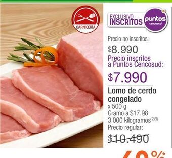 Jumbo Lomo de cerdo congelado x 500 g oferta