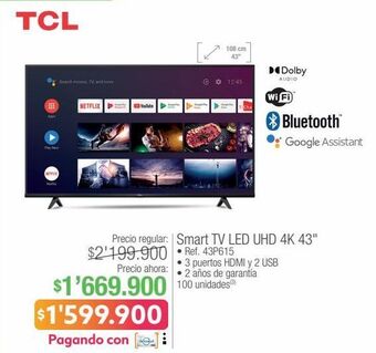 Jumbo Smart tv led uhd 4k 43" oferta